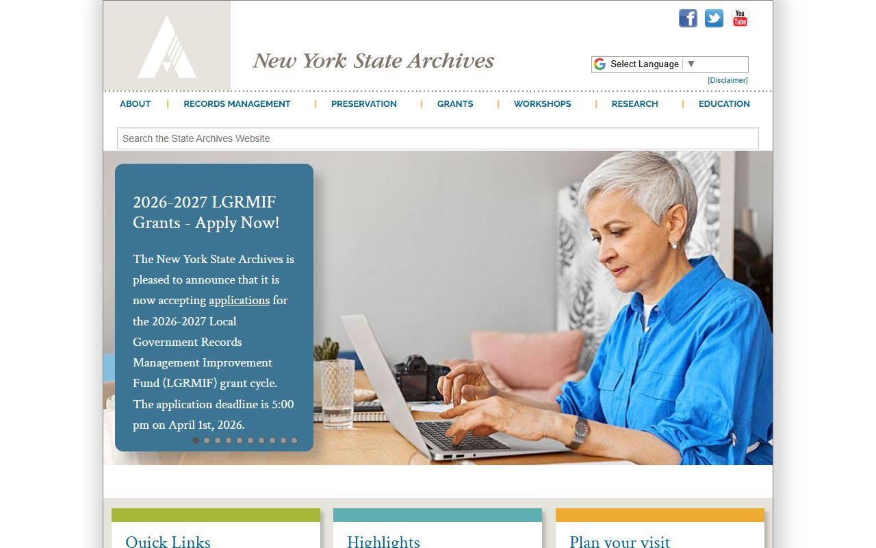 New York State Archives genealogy resources in Albany