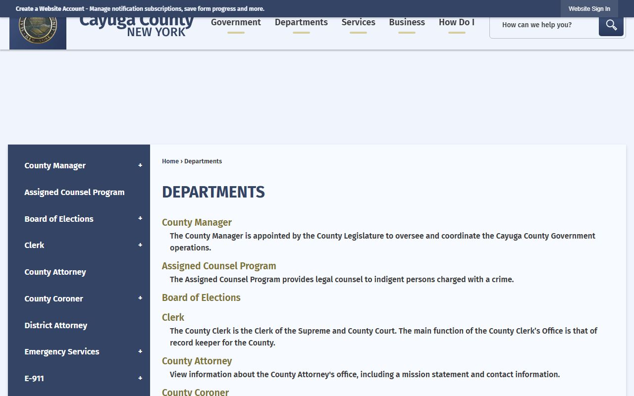 Cayuga County Clerk office genealogy records search portal