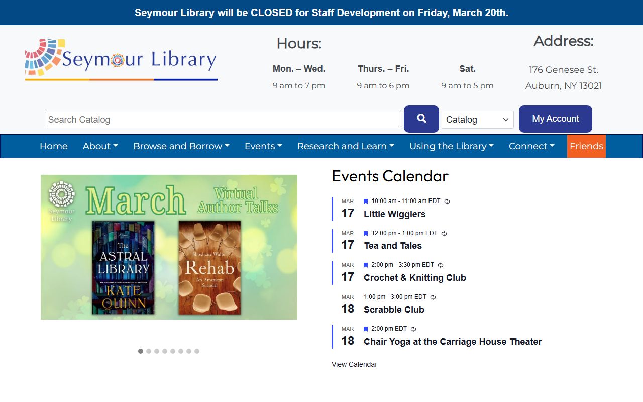 Seymour Library local history and genealogy collection in Auburn