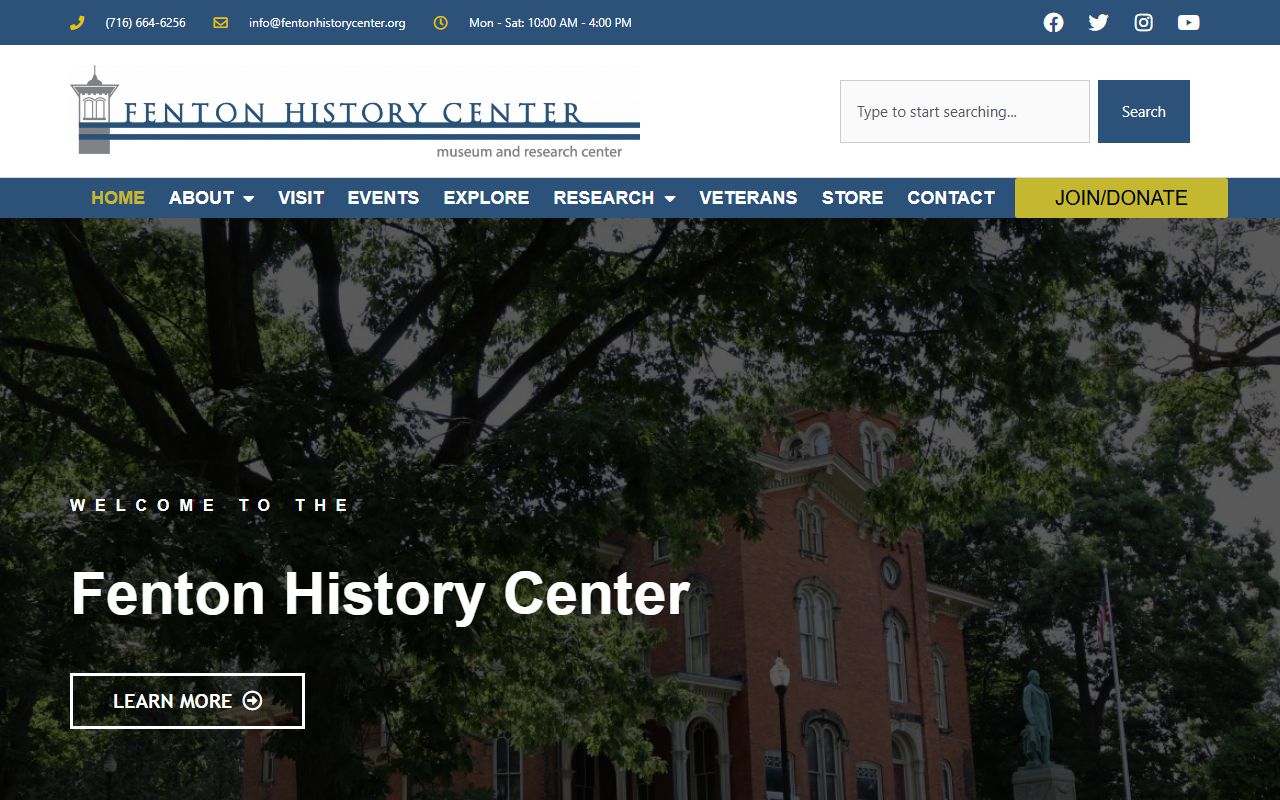 Fenton History Center Chautauqua County genealogy research collections