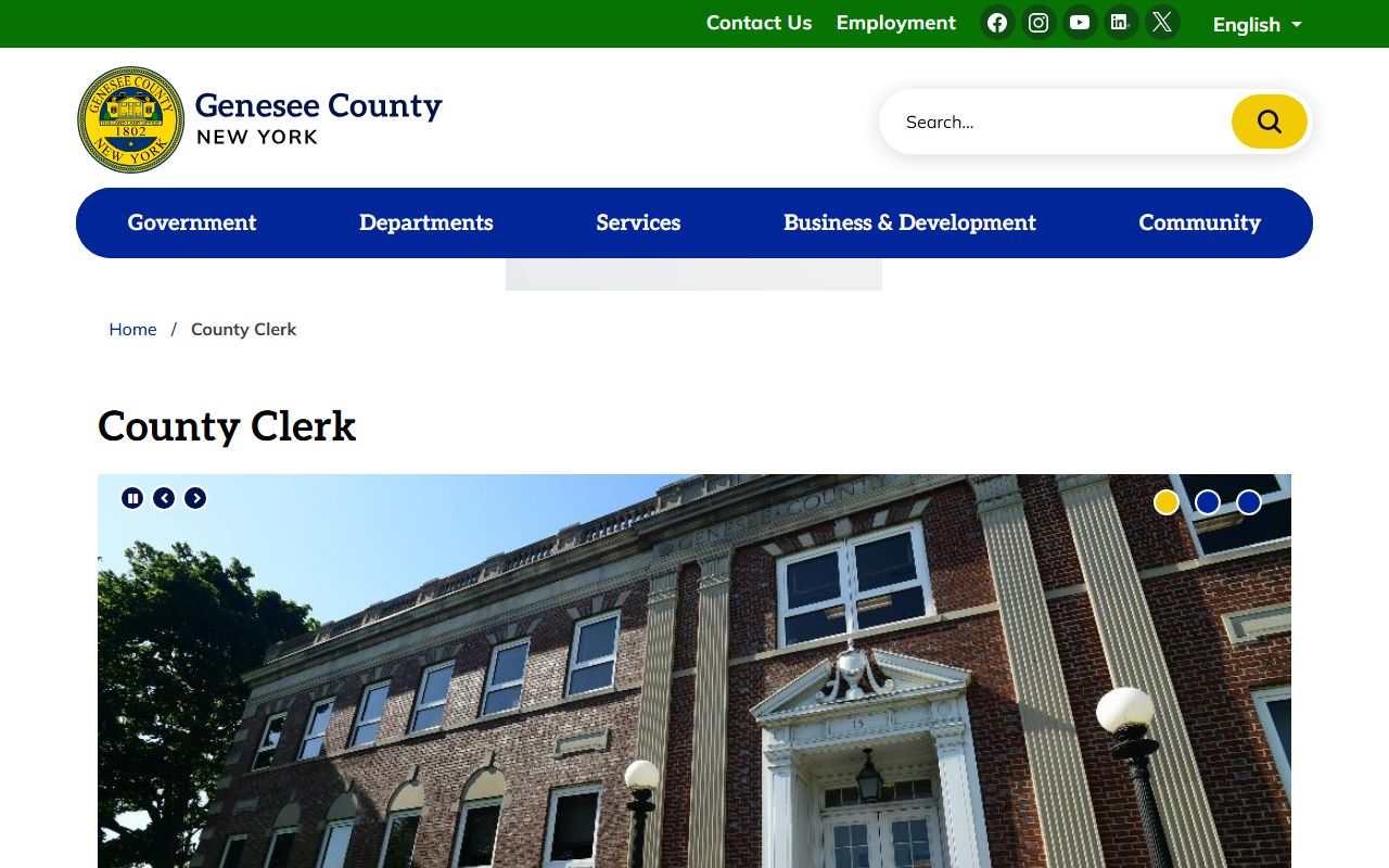 Genesee County Clerk office for genealogy records