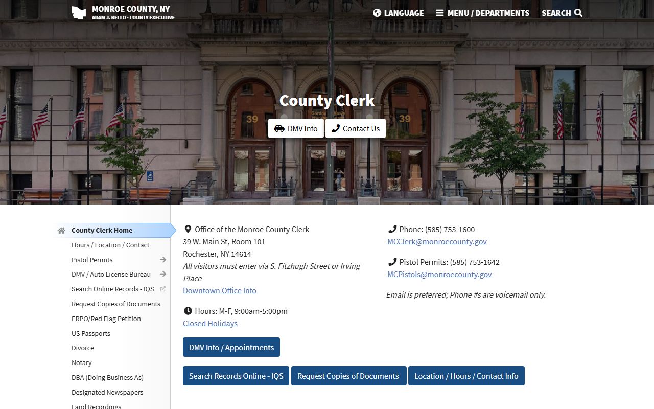 Monroe County Clerk office Monroe County genealogy records