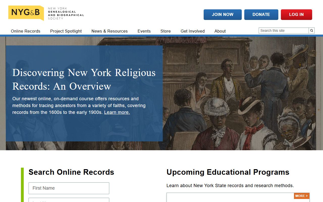 New York Genealogical and Biographical Society New York County genealogy