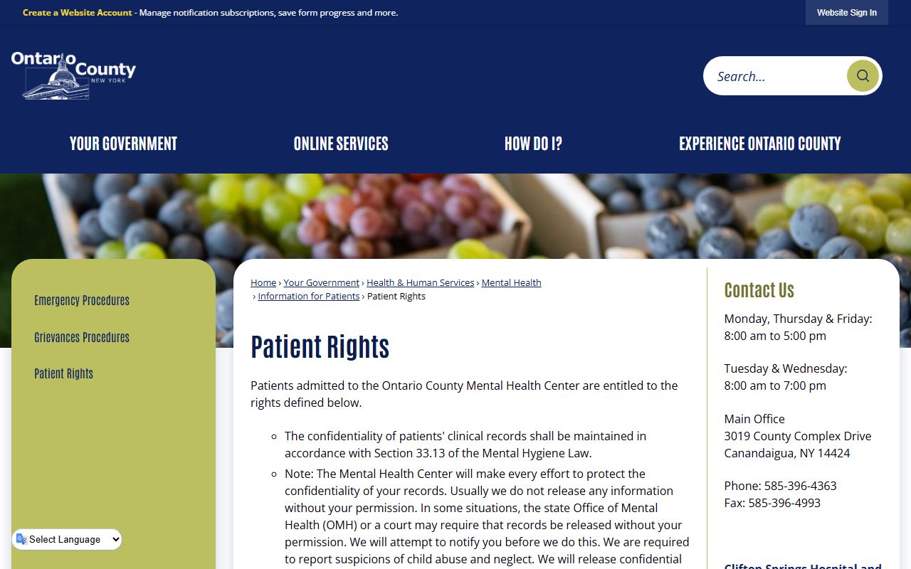 Ontario County Records and Archives Center for genealogy research