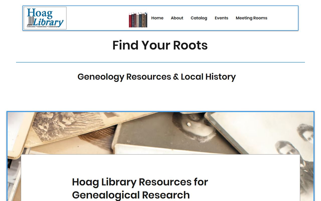 Hoag Library local history collection for Orleans County genealogy
