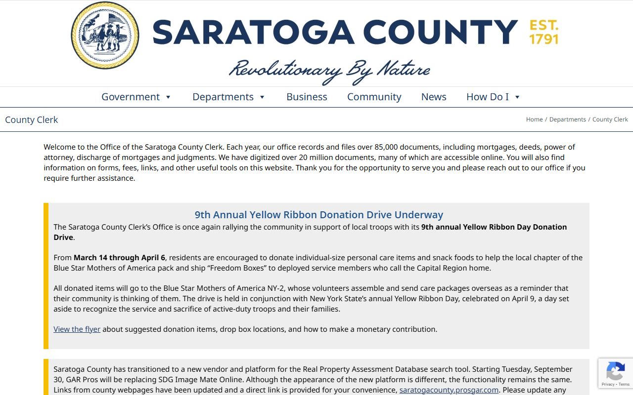 Saratoga County Clerk genealogy records office