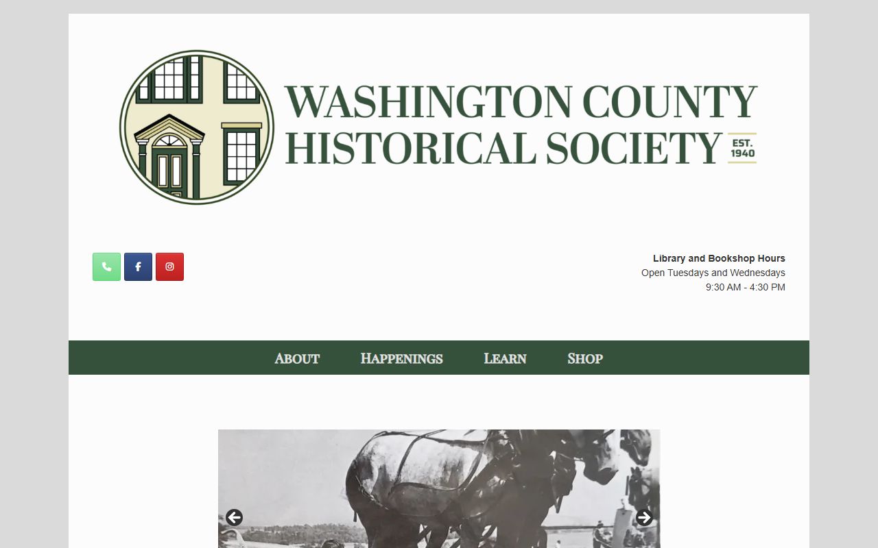 Washington County Historical Society genealogy research materials